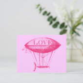 Carte Postale Vintage amour Zeppelin rose (Debout devant)