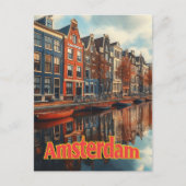 Carte Postale Vintage Amsterdam Pays-Bas Travel (Devant)