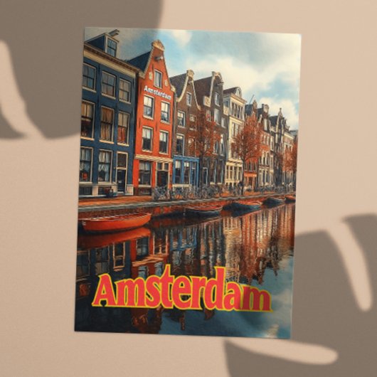 Carte Postale Vintage Amsterdam Pays-Bas Travel