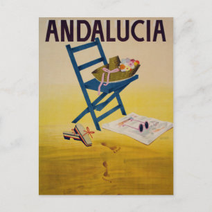 Carte Postale Vintage Andalucia Beach Travel