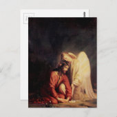 Carte Postale Vintage ange consolant Jésus (Devant / Derrière)