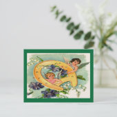 Carte Postale Vintage Angels Bringing Luck Birthday (Debout devant)