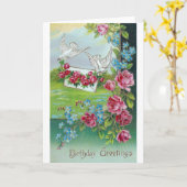 Carte postale Vintage Anniversaire (Fleur jaune)