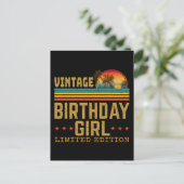 Carte Postale vintage anniversaire fille édition limitée (Debout devant)