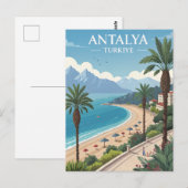 Carte Postale Vintage Antalya Travel (Devant / Derrière)