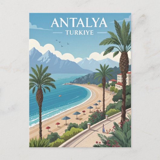 Carte Postale Vintage Antalya Travel (Devant)