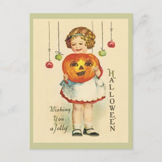 Carte postale vintage-Antique Halloween Design JOL (Devant)