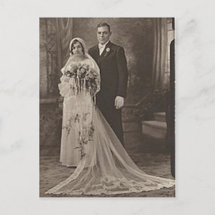 Carte Postale Vintage Antique Romantique Mariée et Groom Photos