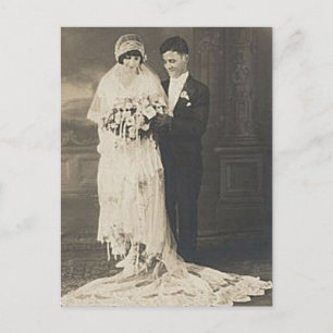 Carte Postale Vintage Antique Romantique Mariée et Groom Photos