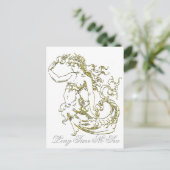 Carte Postale Vintage apparence Sirène Personnaliser (Debout devant)