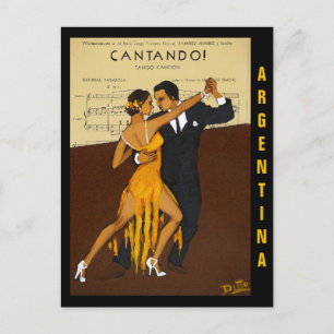 Carte Postale Vintage Argentine Tango Amérique du Sud Voyage