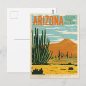 Carte Postale Vintage Arizona Desert Cactus  (Devant / Derrière)