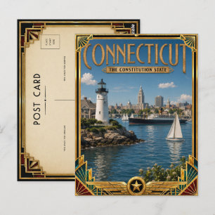 Carte postale vintage Art Déco de l'âge d'or du Co