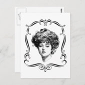Carte postale vintage Art Gibson Girl (Devant / Derrière)