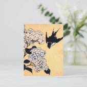 Carte postale vintage Art japonais Hydrangea (Debout devant)