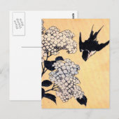 Carte postale vintage Art japonais Hydrangea (Devant / Derrière)