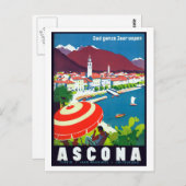 Carte Postale Vintage Ascona Suisse Voyage (Devant / Derrière)