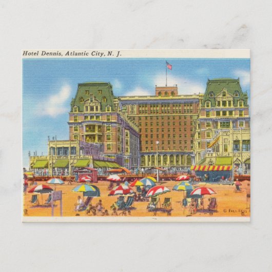 Carte Postale Vintage, Atlantic City Hotel, New Jersey (Devant)