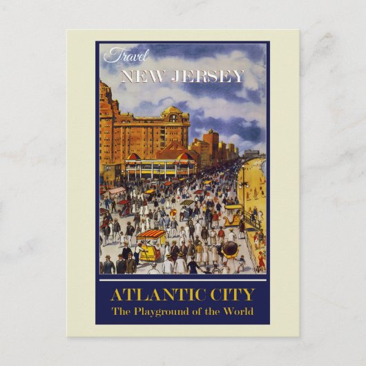 Carte Postale Vintage Atlantic City New Jersey Travel (Devant)