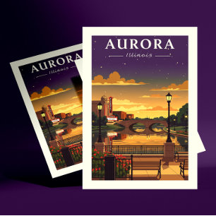 Carte Postale Vintage Aurora Illinois