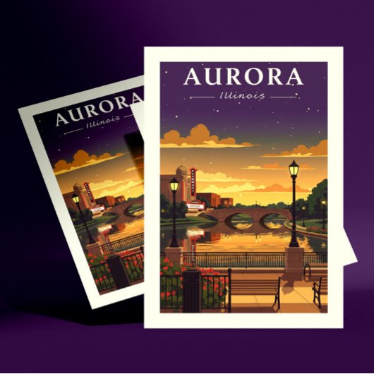 Carte Postale Vintage Aurora Illinois