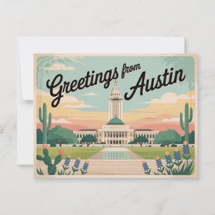 Carte postale vintage Austin   Salutations d'Austi