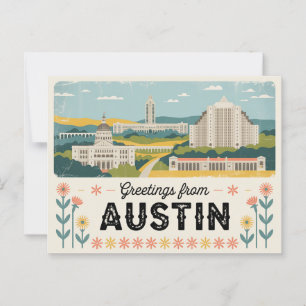 Carte postale vintage Austin   Salutations d'Austi