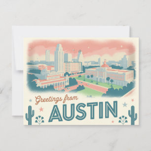 Carte postale vintage Austin   Salutations d'Austi