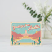 Carte postale vintage Austin | Salutations d'Austi (Debout devant)