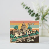 Carte Postale Vintage Austin, Texas - Bat City, USA (Debout devant)