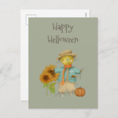 Carte postale vintage automne helloween Holiday (Devant / Derrière)