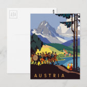 Carte Postale Vintage Autriche Alpes Voyages (Devant / Derrière)