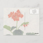 Carte postale Vintage aux fleurs asiatiques (Dos)