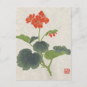 Carte postale Vintage aux fleurs asiatiques