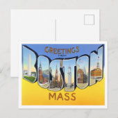 Carte postale vintage aux grandes lettres de Bosto (Devant / Derrière)