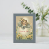 Carte postale vintage aux oeufs de Pâques (Debout devant)