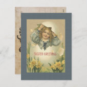 Carte postale vintage aux oeufs de Pâques (Devant / Derrière)