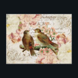 Carte postale vintage aux oiseaux français<br><div class="desc">Carte postale vintage aux oiseaux français</div>