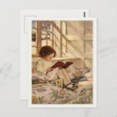 Carte postale vintage avec lecture douce (Devant / Derrière)