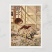 Carte postale vintage avec lecture douce (Devant)