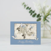 Carte Postale Vintage avec papillons (Debout devant)