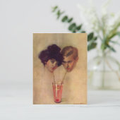 Carte Postale vintage Avec Rafraîchissement Jeune  (Debout devant)