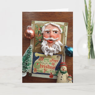 Carte postale vintage avec vieux ornements Noël