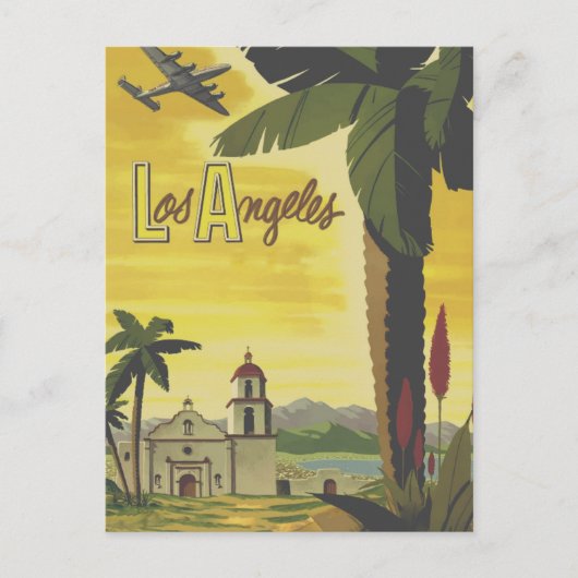 Carte postale vintage Aviation Los Angeles (Devant)
