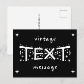 Carte postale vintage B&W Text Message (Devant / Derrière)