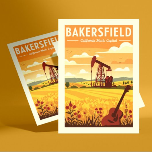 Carte Postale Vintage Bakersfield Californie