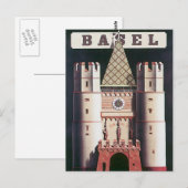 Carte Postale Vintage Bâle Suisse (Devant / Derrière)