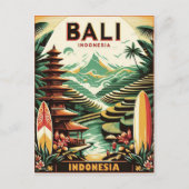 Carte Postale Vintage Bali Indonesia Travel  (Devant)