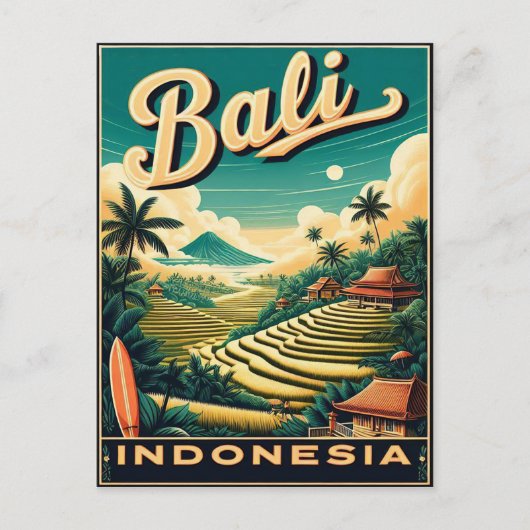 Carte Postale Vintage Bali, Indonesia Travel  (Devant)