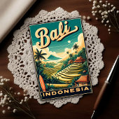 Carte Postale Vintage Bali, Indonesia Travel 